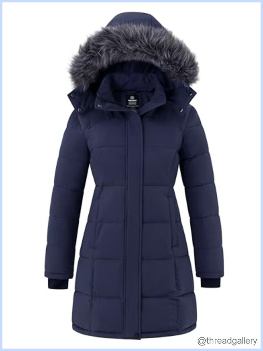 Women's Long Puffer Jacket Faux Fur Hood Winter Coat Parka